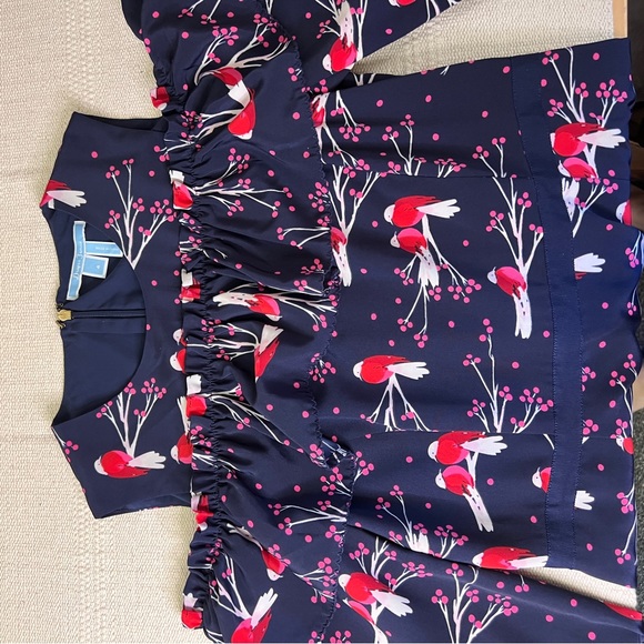 Draper James Love Birds Cold Shoulder Blue Dress - Picture 10 of 16